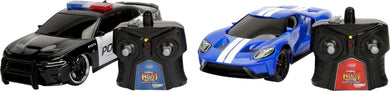 Jada - HyperChargers Heat Twin Pack: Challenger SRT8 Police Vs Corvette Stingray